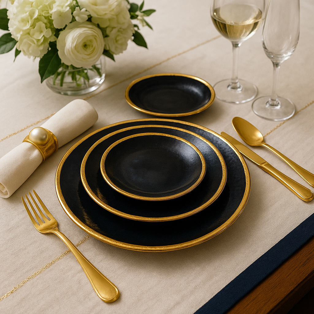Aparelho de Jantar Black Versailles  - Serve 06 pessoas / LANÇAMENTO EXCLUSIVO
