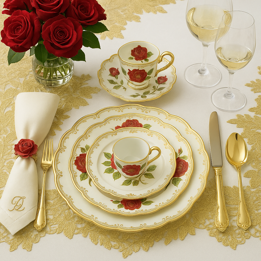 Aparelho de Jantar Safira Real  - Serve 06 pessoas / COLEÇÃO JÓIAS DA RAINHA