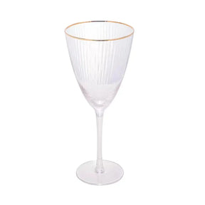 Kit 2 Taças Cristal para Vinho Borda Dourada Lines 400ml